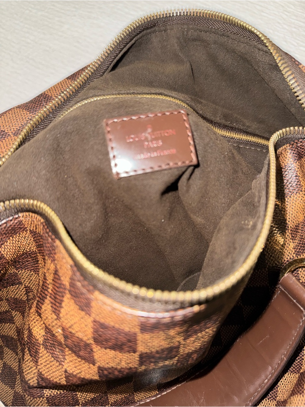 Louis Vuitton Brown Damier Canvas Hobo with Gold Hardware - Picture 3 of 5